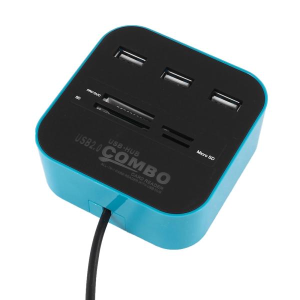 uxcell USBハブカードリーダー 3ポート USB2.0ハブ ワン SD/ TF マルチカード...