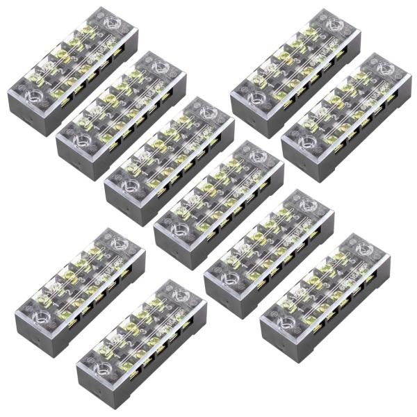 uxcell 端子台 電気端子バリアターミナルブロック デュアル行5P 10本入 600V15A