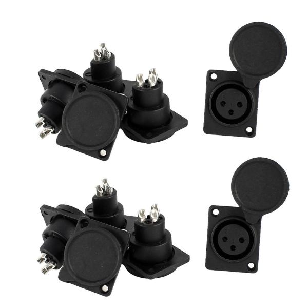 uxcell パネルマウントソケット 電源ソケット オーディオ XLR 3ピン メスジャック ブラッ...