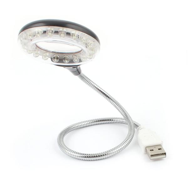 uxcell USBランプ　USBライト　拡大鏡付　18 LED　ホワイト　USB DC 5V
