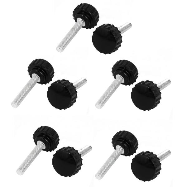 uxcell ナールドノブ M5 X 18mmX 30mm ラウンド ヘッド つまみ ねじ 10個