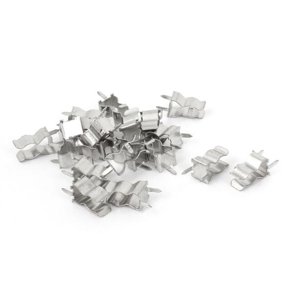 uxcell ヒューズクリップ ヒューズホルダーブラケット 5mmX 20mm 20個 シルバートー...