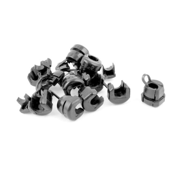 uxcell ストレインリリーフブッシング　ケーブルコードネクタイ　固定クリップ　ブラック　ナイロン...