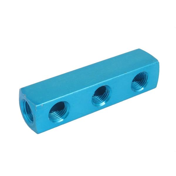 uxcell マニホールド ブロック エアー コンプレッサー 1/4BSP スレッド 3ウェイ 6ポ...