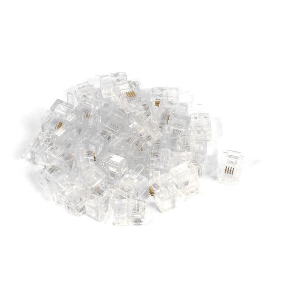 uxcell モジュラーコネクタ RJ11 コネクター クリーン シェル 6P4C プラグ ケーブル...