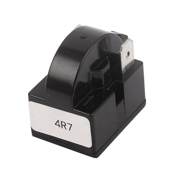 uxcell スターターリレー 冷蔵庫対応 ブラック プラスチックシェル 4.7 Ohm 2ピン