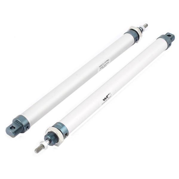 uxcell 空気圧シリンダー シルバートーン ブルー 一個入り シングルロッドダブルアクション