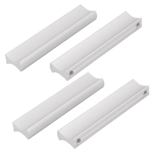 uxcell プルハンドル 家具 金属製 引き出しのプルハンドル 銀色調 6cmの穴中心距離 4個入...