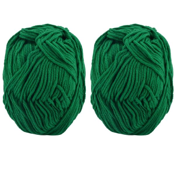 uxcell 織り糸 編み糸 家庭用 ハンドメードスカーフ ソックスに適用 ダークグリーン 100g...