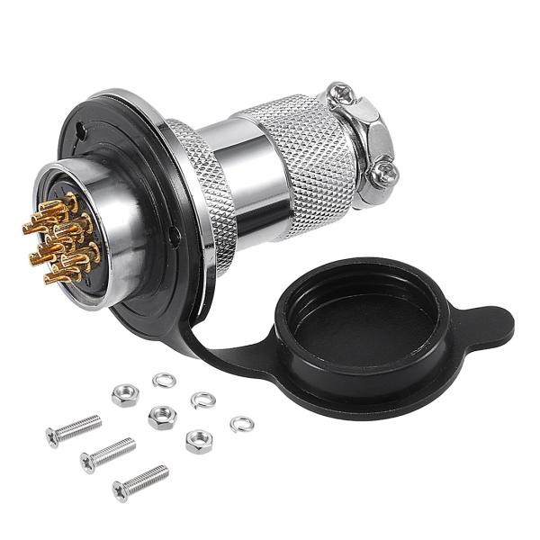 uxcell 航空コネクタープラグ オスワイヤパネル スレッド直径25mm 10P 5A 250V ...