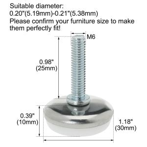 uxcell レベリングフット M6 x 25...の詳細画像2