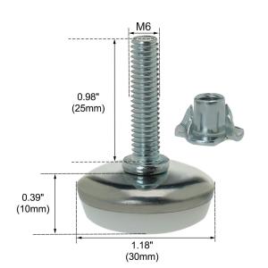 uxcell レベリングフット M6 x 25...の詳細画像2