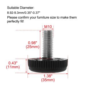 uxcell レベリングフット M10x25x...の詳細画像2