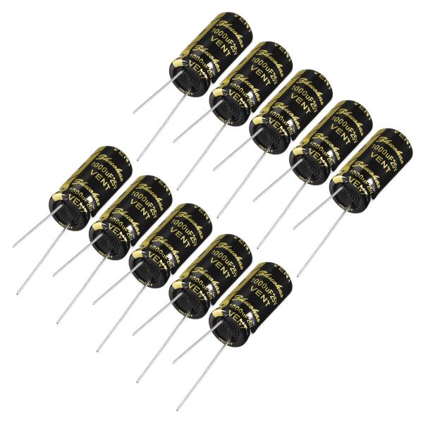 uxcell 電解コンデンサ 1000uF 25V 10x20mm ラジアルリードタイプ 10個入り