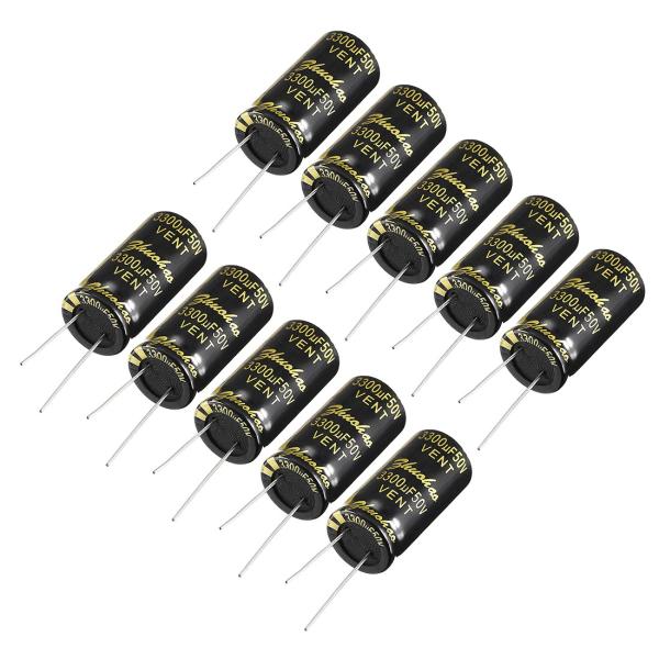 uxcell 電解コンデンサ 3300uF 50V 18x36mm ラジアルリードタイプ 10個入り