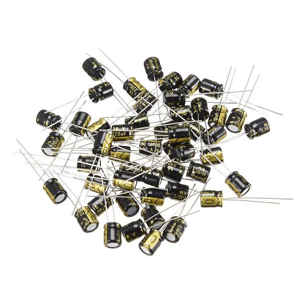 uxcell ラジアル電解コンデンサ 220uF 16V 105℃ 2000H 6.3 X7mm ブ...