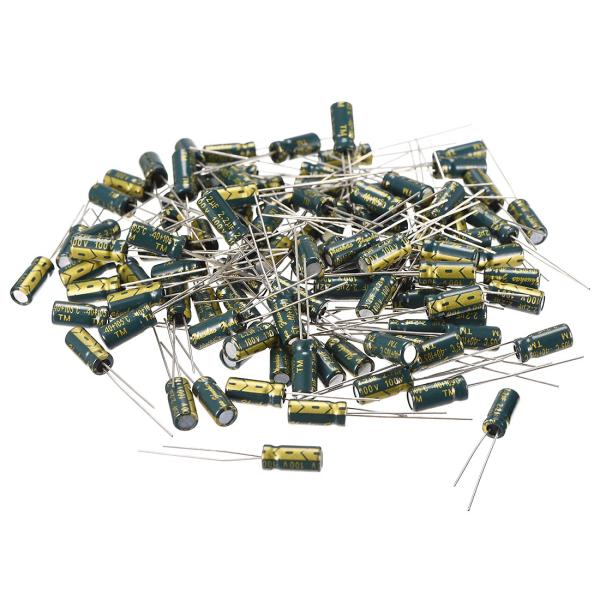 uxcell 電解コンデンサ 2.2uF 100V 105摂氏ライフ 3000H 5 X11 mm ...