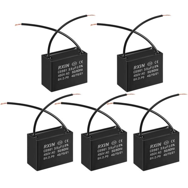 uxcell コンデンサ 450V AC 3.5uF±5％ 2ワイヤー CBB61 ポリプロピレンフ...
