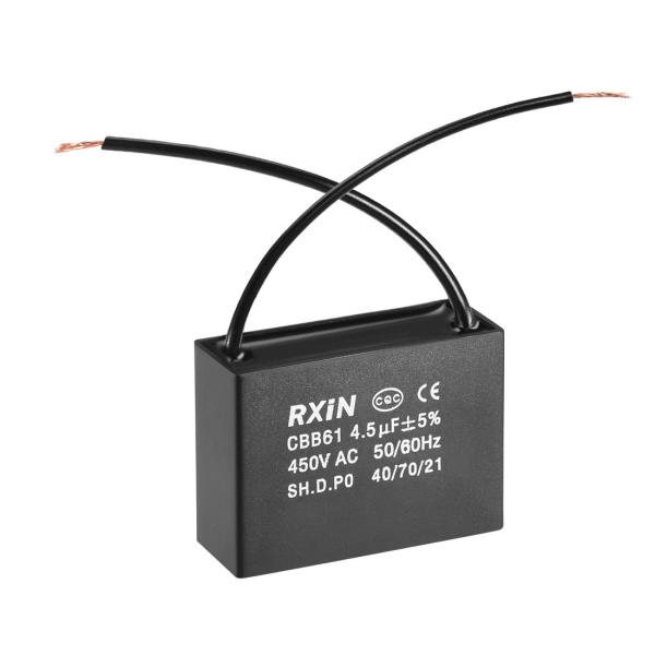 uxcell 450V AC 4.5uFコンデンサー ポリプロピレンフィルム製 ブラック CBB61