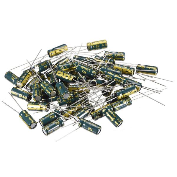 uxcell アルミニウム電解コンデンサ ラジアル 高リップル電流 グリーン 22uF 35V 10...