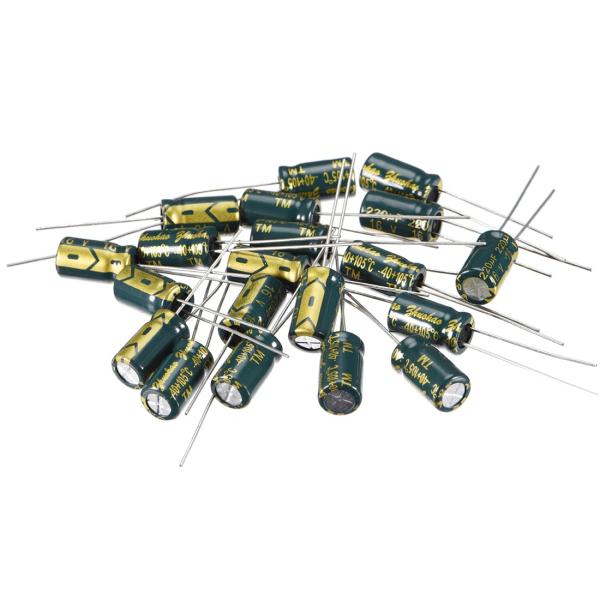 uxcell 電解コンデンサ ラジアルリード アルミニウム ローESR グリーン 220uF 16V...