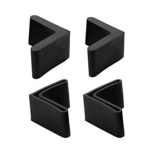 uxcell 防音材 アングルアイアンフットパッド 家具 L型 ゴム製 足 カバー 25x25mm ブラック 4 個入り