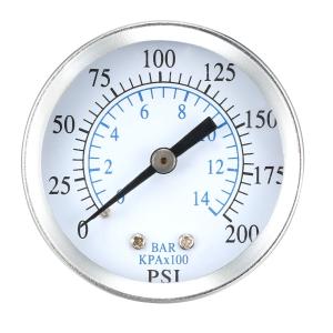 uxcell 圧力計 0-200 PSI/0-14 バー 4.6cml ディスプレイ 6.35mm