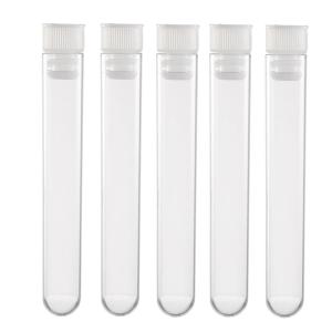 uxcell キャップ付きプラスチック試験管20個、ポリスチレンミニ試験管、白、16x100mm、ビーズ用保管容器サンプルラボ