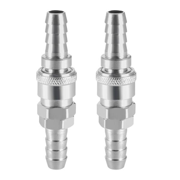 uxcell クイックカプラ SH40+PH40 シルバートーン ニッケルメッキ 内径12mm 2セ...
