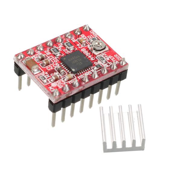 uxcell A4988 StepStickステッピングモータドライバモジュール ヒートシンク付き ...