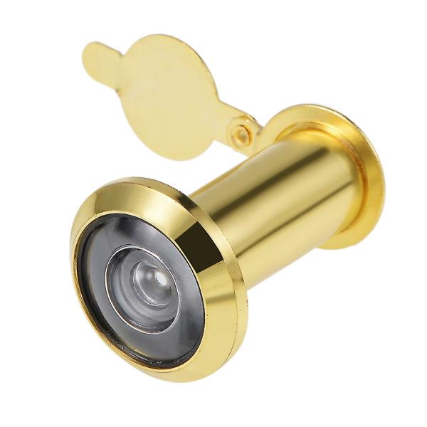uxcell ドアビューア 2度 のぞき穴 カバー付き 37mm-55mmドア用 ポリッシュゴールド
