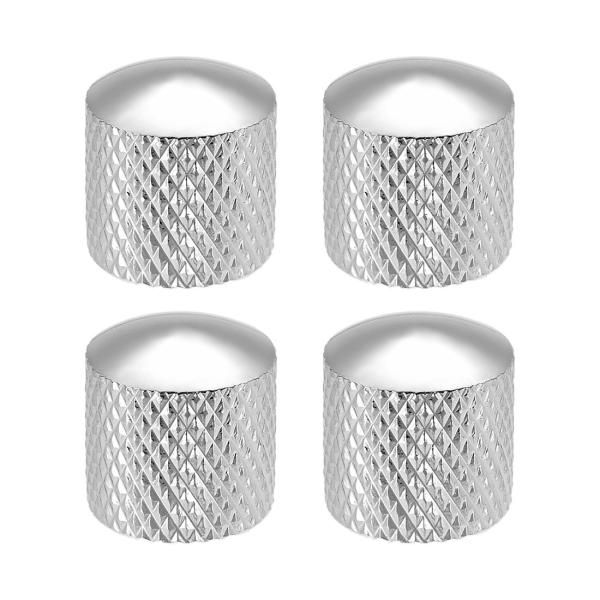 uxcell ギターボリュームノブ 6mm径シャフト ポテンショメータノブ 金属材質 シルバートーン...