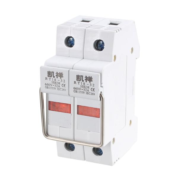 uxcell ヒューズホルダー DINレール取り付け 2穴RT18-32 10mmx38mm ライト...