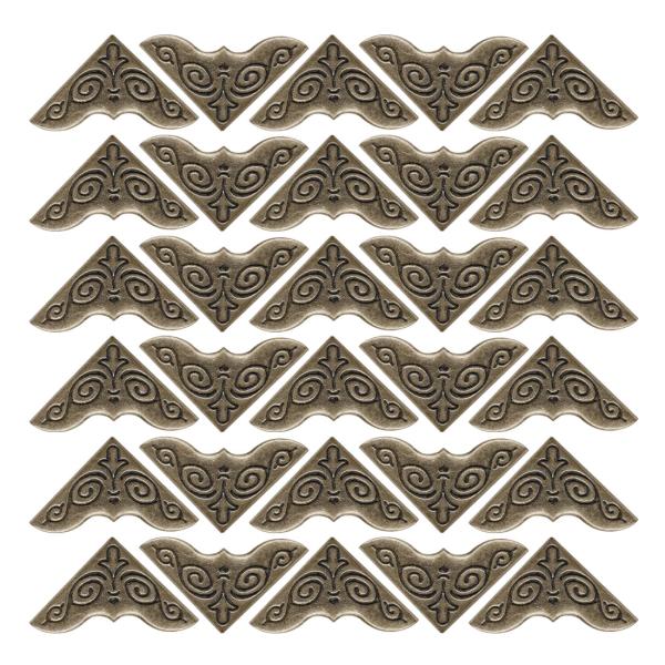 uxcell ボックスコーナープロテクター ビンテージガードエッジカバー アンティーク調 ペールブラ...