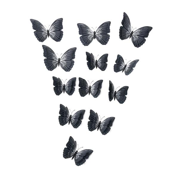 uxcell 3Dバタフライウォールステッカーデカール 取り外し可能  ダブルウィング付き ホームル...