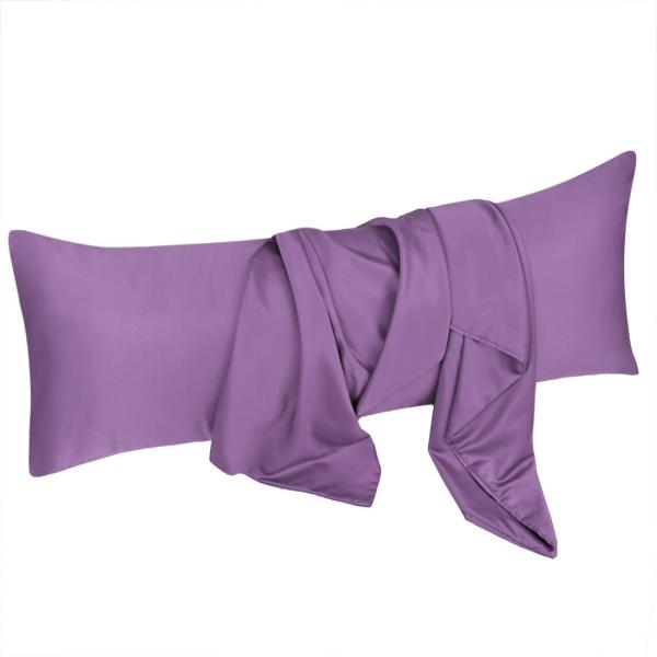 uxcell 抱き枕カバー シルキーサテン抱き枕カバー髪と肌の贅沢な冷却アンチリンクル耐洗濯性 紫の...