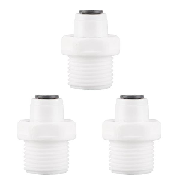 uxcell クイックコネクト 耐久性 浄水器チューブ継手 RO逆浸透システム用 3個ストレート、1...