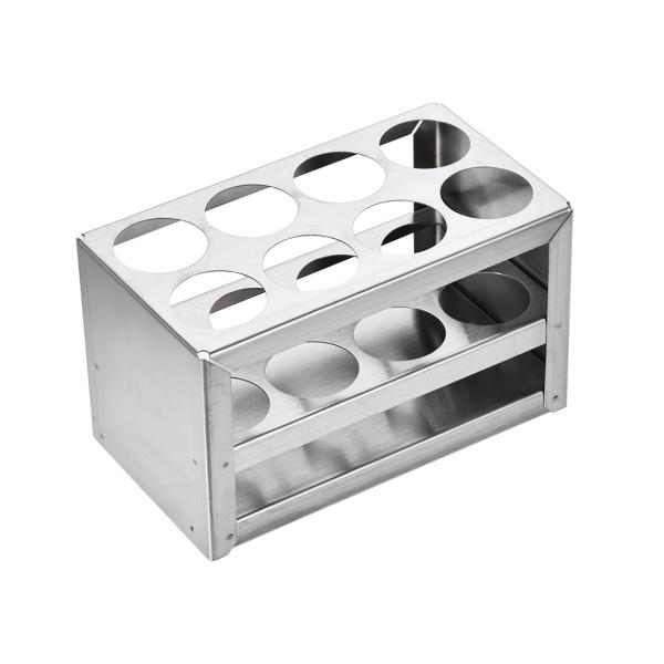 uxcell チューブラック ステンレス鋼製 シルバー 試験管ホルダーラック 8ホール 3層 26-...