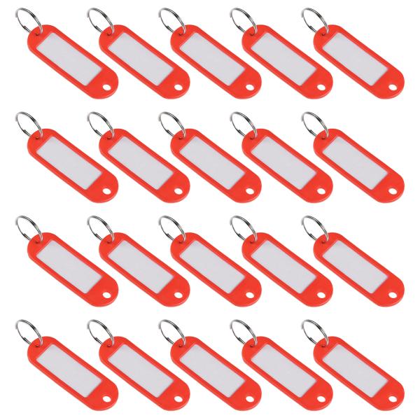 uxcell 鍵タグ プラスチック製 スプリットキーリング キーチェン IDラゲージラベル サイズ6...