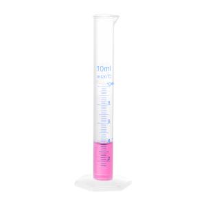 uxcell プラスチック メスシリンダー 10mlメスシリンダー 科学試験管ビーカー 両面メトリックマーキング クリア六角ベース ラボホーム用