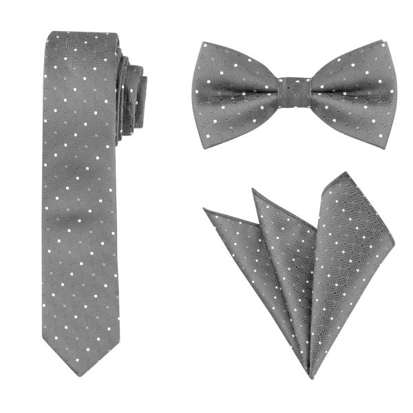 uxcell Allegra K ネクタイ ボウタイ ポケットチーフ 3点セット 水玉 結婚式 フォ...