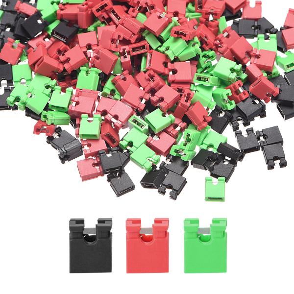 uxcell ヘッダージャンパーキャップ ミニマイクロジャンパーブリッジプラグ 2.54 mmピン ...