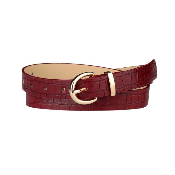 uxcell Allegra K ベルト レディース アリゲーターエンボス ピンバックル ウエストベ...