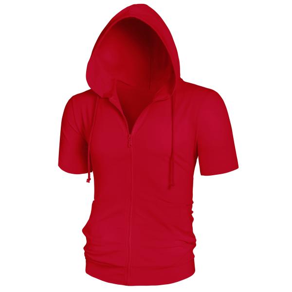 uxcell Lars Amadeus パーカー スウェットシャツ パーカ フード付き 半袖 ジッパ...