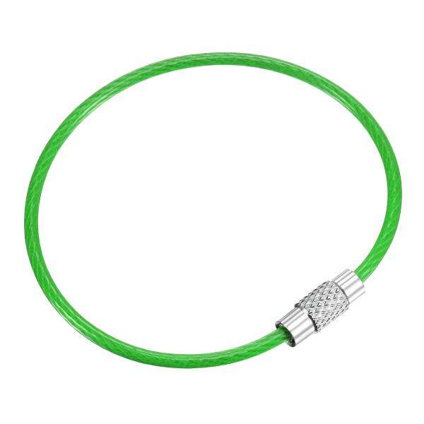 uxcell ワイヤーキーホルダー 長さ150mm キーリングループケーブル PVCコーティング ス...