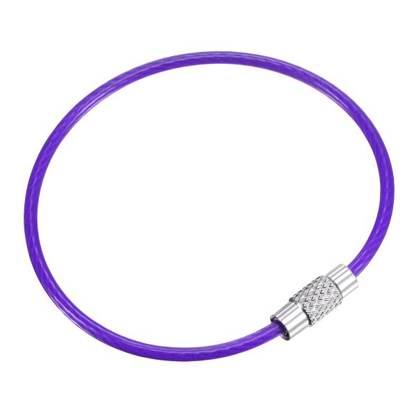 uxcell ワイヤーキーホルダー 長さ150mm キーリングループケーブル PVCコーティング ス...
