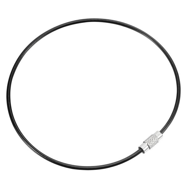 uxcell ワイヤーキーホルダー 長さ250mm キーリングループケーブル PVCコーティング ス...