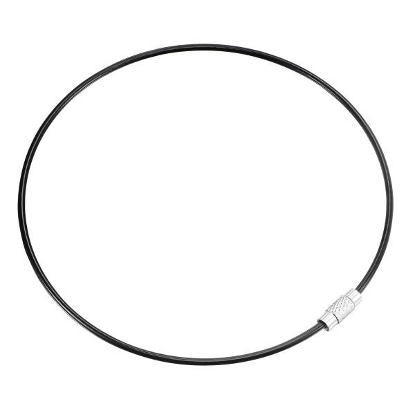 uxcell ワイヤーキーホルダー 長さ300mm キーリングループケーブル PVCコーティング ス...
