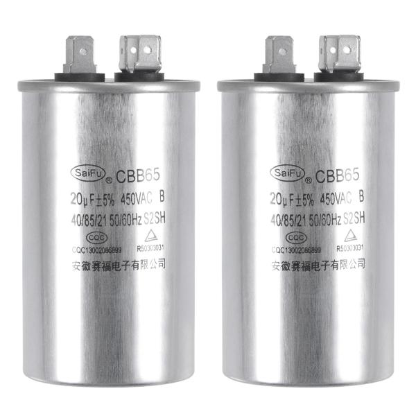 uxcell コンデンサラウンドCBB65 20uF 20mfd 450V AC 40/85/21 ...