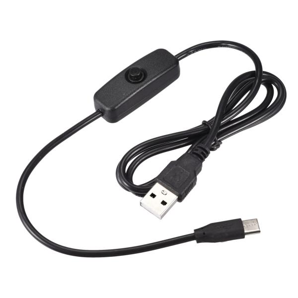 uxcell オン/オフスイッチ付きUSBケーブル USBオス-タイプCオス延長コード LEDデスク...
